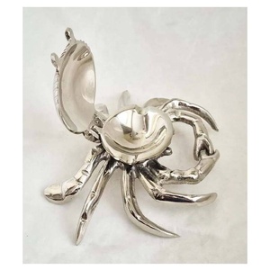 New Arrival Silver Metal Crab <b>Trinket</b> <b>Box</b> Metal Decorative Ring Holder Aluminium Vanity Tray for Rings Earrings & Necklaces - Product Image 3