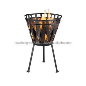 Modern Heavy Duty Metal Square <b>Fire</b> Pit with Notched Corners High Heating Output - Product Image 2