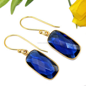 Antique Design Red Garnet Gemstone Hydro Quartz Cushion Shape 18k Gold Plated Bezel <b>Earring</b> Christmas Party Wholesale Womens - Product Image 3