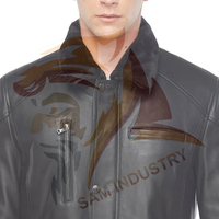 Vestes en cuir à motifs unis pour hommes, vente directe d'usine, vestes d'hiver en cuir véritable pour hommes en gros