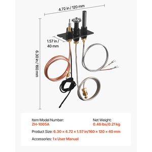 OE 10002265 10002264 SRV10002264 Gruppo Pilota Gas per Accensione GPL/Gas Naturale, Ricambio per Caminetti e Componenti per Caminetti - Product Image 3