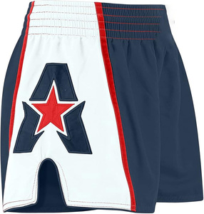 Shorts de boxe unisexes personnalisés OEM, sublimation, arts martiaux, finition satinée, respirant, évacuation de l'humidité, vente en gros, usine OEM - Product Image 1