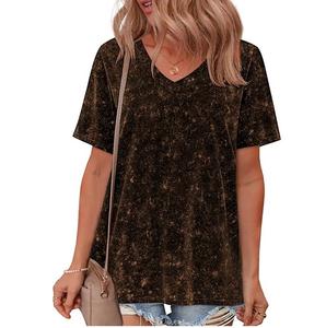 Camiseta de mujer de corte ajustado con lavado ácido, transpirable, de secado rápido, hecha a medida, elegante, nuevo diseño, colores personalizados OEM, transpirable - Product Image 4