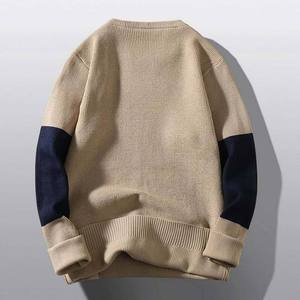 Pull en maille épais pour homme, col rond, manches longues, chaud, doux, respirant, anti-boulochage, décontracté, avec logo personnalisé - Product Image 2