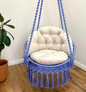 Fauteuil suspendu en macramé, chaise hamac en macramé, chaise suspendue en macramé, hamac d'intérieur en macramé - Product Image 2