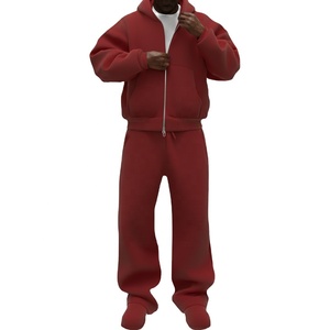 Ensemble sweat-shirt et pantalon de survêtement ample pour homme, 100 % coton respirant, style streetwear décontracté, personnalisable, collection 2026 - Product Image 1