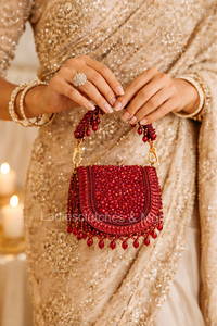 Mini Pearl Beaded Chain Handmade Fashion Classic Casual Evening Clutch Wedding Bridal Party Purse - Product Image 2