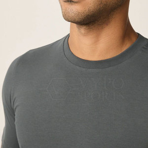 T-shirt classique pour homme à manches courtes, 100% coton, uni, col rond, tricoté, 180 grammes, finition lavée, texture lisse, respirant, écologique - Product Image 5