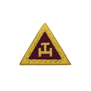 Royal Arch Principal Apron Badge Hand-Embroidered <b>Sew</b>-On Masonic Gold Bullion Beads 6.5cm X6.5cm Classical Style - Product Image 1