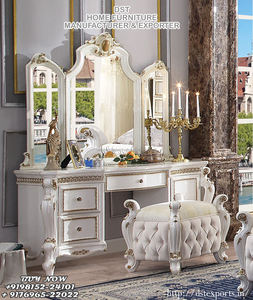 Cama y mesitas de noche de tamaño King para tallado, cama doble de lujo con tallado tradicional, moderna, europea, de madera sólida a la venta - Product Image 6