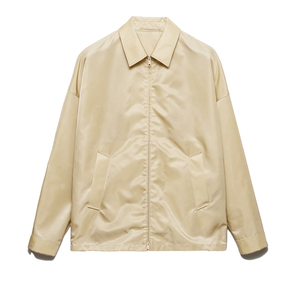 Chaqueta con Cierre de Nylon Reciclado Premium para Hombre, Ligera, Cuello Alto, Cortavientos Informal, Ropa Exterior de Lujo, Fabricante OEM - Product Image 1