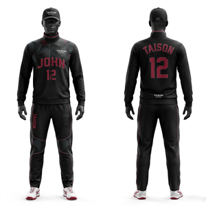 men Tennis Track Suit 290 GSM Soft Polyester Spandex Fabric Dark Black Grey Contrast Panel Style Custom Logo <b>Screen</b> Print Wear - Product Image 4