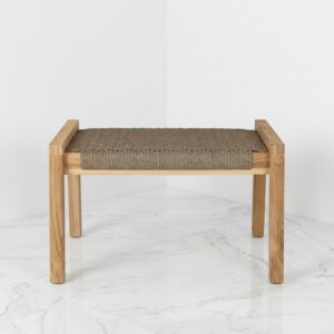 Colección de Muebles para Proyectos: Sofá de Jardín, Banco, Sillón y Otomana de Teca con Cuerda Trenzada Estilo Escandinavo para Terraza y Piscina - Product Image 3