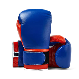 Premium Two-Tone Blue & Red Leather Boxing Gloves – Professional Training & Sparring Gloves - Product Image 2