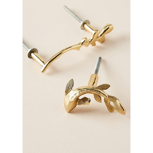 Brass Leaf Cabinet Door Handles Gold Finish Decorative Pulls Modern Wardrobe Drawer Handles Handmade Home Hardware Set - Product Image 3