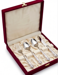 Service de couverts Royal Design finition argentée pour dîners de luxe, mariages, fêtes, maison, cuisine, restaurant et restauration. - Product Image 6