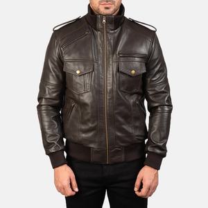 Veste en cuir pour homme de qualité supérieure, 100% cuir véritable, veste de motard d'hiver, finition lisse, prix d'usine en gros - Product Image 6