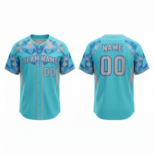 Maillot de baseball personnalisé respirant à séchage rapide 100 % polyester imprimé par sublimation en maille col en V unisexe manches courtes logo avant - Product Image 4