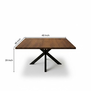 Juego de Mesa de Comedor Moderno de Madera de Mango Sólida, Hecho a Mano, Ecológico, para 4 Personas, Cuadrado, Acabado Miel, Estilo Industrial - Product Image 6