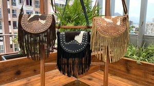 Exclusivo a mano Tooled venta al por mayor Vintage Crossbody bolsos personalizados mujeres de moda de cuero genuino vaquera bolso de hombro - Product Image 4