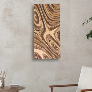 Accesorio de pared, elegante decoración de pared de madera, objeto decorativo de diseño, arte mural para sala de estar, decoración de pared de madera para entrada, estilo de lujo - Product Image 1