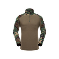T-shirts tactiques à col rond en coton/polyester, élastiques, en tissu Ripstop, confortables, pour activités de plein air, chasse, uniformes de style Gen 2 Frog