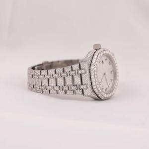 Montre automatique de luxe en acier inoxydable avec diamants Moissanite VVS, style buste, montre à diamants tendance - Product Image 2