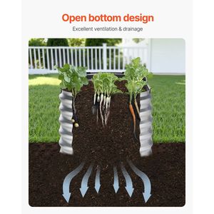 Bac de jardin surélevé ovale en métal galvanisé pour extérieur, grand modèle 4 x 2 x 2 pieds, avec fond ouvert - Product Image 6