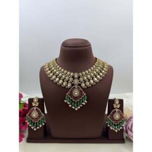 Vedika Premium Victorian Gold Plated <b>Pearl</b> Necklace & Earring <b>Set</b> for Bridal - Product Image 1