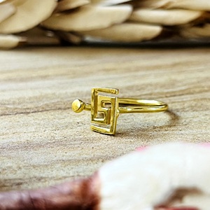 Modern Best Minimalist Greek <b>Key</b> <b>Ring</b> Minimalist Brass <b>Rings</b> For Women 18k Gold Plated Meander Geometric Jewelry Wholesale/OEM - Product Image 2