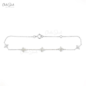Bracelet délicat en or blanc 14 carats, 1,80 mm, avec diamants certifiés IGI, idéal pour les soirées, en promotion - Product Image 3