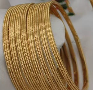 Traditional Elegant One Gram Gold Polish Wedding Wear <b>Bangles</b> <b>Set</b> for Women Gold Plated Brass Traditional Daily Use Jewelry <b>Set</b> - Product Image 2