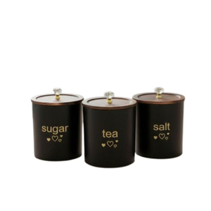 Premium Airtight Iron Tea Canister With Natural Mango Wood Lid Vintage Farmhouse Style Kitchen Storage <b>Jar</b> Moisture-Proof Box - Product Image 6