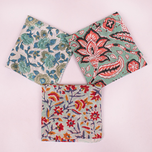 Hand Drawn Cotton <b>Square</b> <b>Scarf</b> Floral Pattern Ethnic Style Skin Friendly Unisex Bandana Spring Summer Wear - Product Image 2