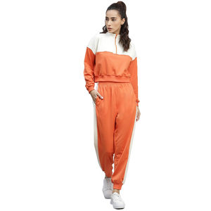 ชุดวอร์มผู้หญิงแบบ Color Blocking แขนยาว ซิปครึ่งตัว สวมใส่สบายๆ สำหรับฤดูใบไม้ร่วง ระบายอากาศได้ดี ทรงปกติ มีกระเป๋าข้าง - Product Image 2