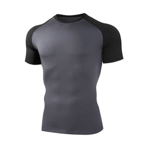 T-shirt de compression pour homme 100% coton, jersey uni, sérigraphie, manches courtes, séchage rapide, écologique, 4XL, entraînement fitness - Product Image 3