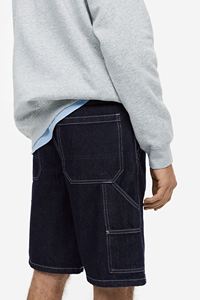 2026 Wholesale Price New Style High Street Knee Length Straight Loose Light Blue Denim <b>Jeans</b> Shorts for Men - Product Image 2