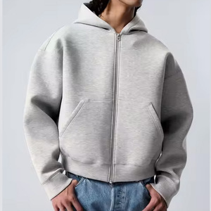 Sweat à capuche zippé personnalisé en coton molletonné, style urbain, livraison rapide - Product Image 5