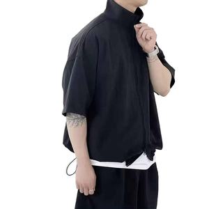 T-shirt et short de sport pour homme, style streetwear, en velours, avec fermeture éclair, motif 3D écologique, pour l'hiver - Product Image 4