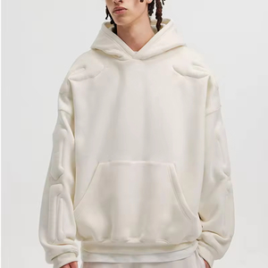 Vente en gros de sweats à capuche surdimensionnés unisexes de haute qualité avec logo en relief 3D, en coton 100% thermique, avec poche kangourou - Product Image 5