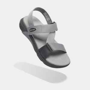 Sandalias con Tiras Cruzadas Grises con Punta Abierta, Estilo Casual, Cierre de Velcro, para Todas las Temporadas, Material Superior de Nailon - Product Image 6