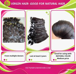 VuyHair Extensions de cheveux vierges vietnamiennes Remy 100% à donneur unique, qualité supérieure, tous styles, trame double cousue à la machine, prêtes à l'emploi - Product Image 2