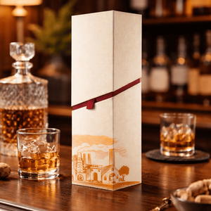 Caja de Embalaje para Botellas de Papel Kraft, Fabricada con Materiales Reciclados Duraderos |   Caja de Cartón Rígido Ecológica Marrón con Forro de Esponja para Vino - Product Image 5