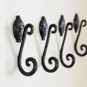 Porte-manteau mural classique en fonte, forme personnalisée, style vintage, pliable, résistant à la rouille, en métal, pour vêtements et murs - Product Image 3
