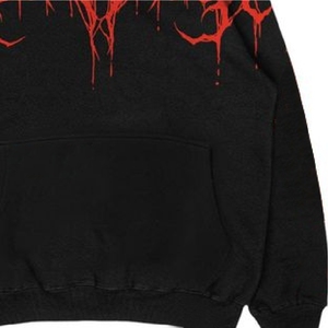 Sweat-shirt à capuche zippé noir pour homme avec imprimé main fantôme, style streetwear décontracté, coupe régulière, 100 % coton French Terry - Product Image 2