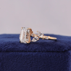 Women's Emerald Cut Diamond Engagement Ring WHITE Gold Plated Prong Setting Classic Style - Product Image 3