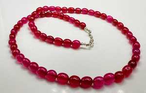 <b>Ruby</b> Beaded <b>Necklace</b> Smooth Gemstone 18 Inch Handmade Pink Bead Jewelry Statement Custom Gift Women GIA Certified Zubeda Gems - Product Image 3