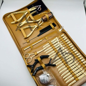 ADELMAS INTERNATIONAL Nude Beige Custom Logo Top Sale Professional Stainless Steel Pliers Hair Extension Weave Microbead Tool Kit - Product Image 6