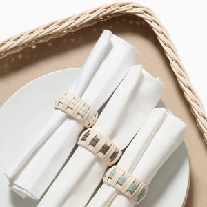 Anneau de serviette rond en rotin fait main, design personnalisable, couleurs au choix, meilleur design, porte-serviettes en rotin pour la décoration de table - Product Image 1