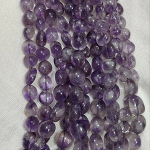 Cuentas de piedras preciosas de amatista natural Cuentas en forma de caída Cuentas perforadas hechas a mano para hacer joyas hechas a mano - Product Image 1